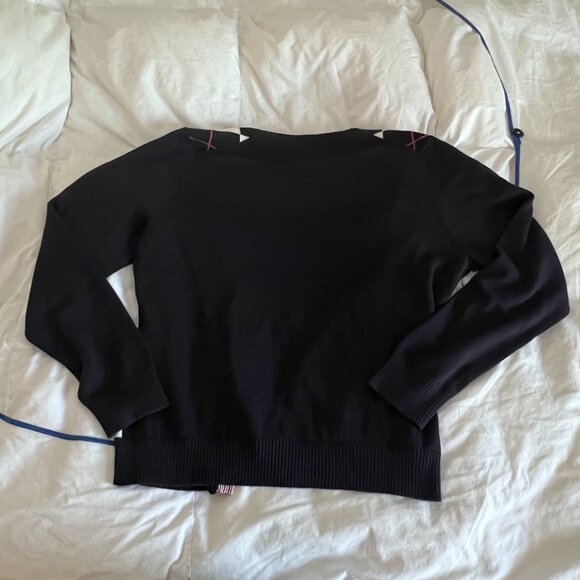 Lands End Cotton Argyle Cardigan - Picture 3 of 3